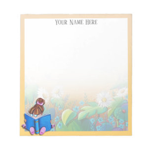 Little Girl Book Reader - Personalised Notepad
