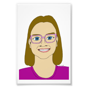 little girl   button photo print