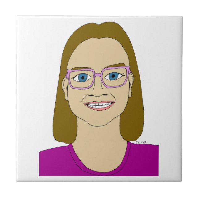 little girl  ceramic tile (Front)