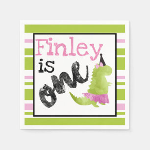 Little girl Dinosaur Tutu Dinosaur Ballerina Pink Napkin