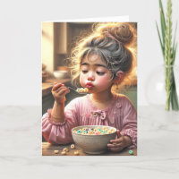 Little Girl Eating Breakfast Cereal