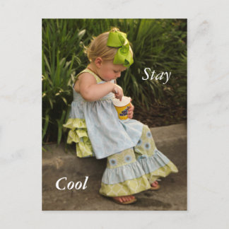 Little Girl Eating Icecream Postcard