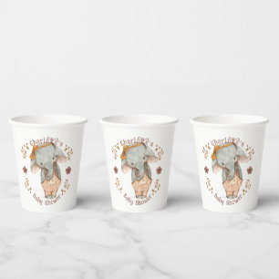 Little Girl Elephant Baby Shower Paper Cups