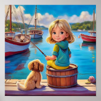 Little girl fishing