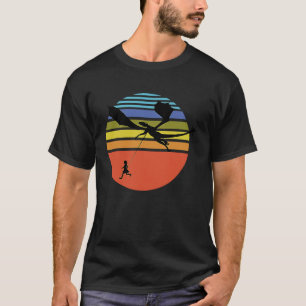 Little Girl Flying Her Dragon 80's style T-Shirt