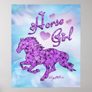Little Girl Horse Poster