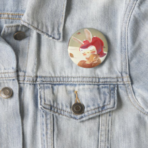 Little Girl Hugging Deer 6 Cm Round Badge