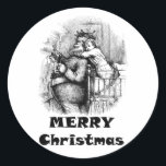 Little girl Hugging Santa Claus Christmas Art Classic Round Sticker<br><div class="desc">Little girl Hugging Santa Claus Christmas Art Classic Round Stickers sheet</div>