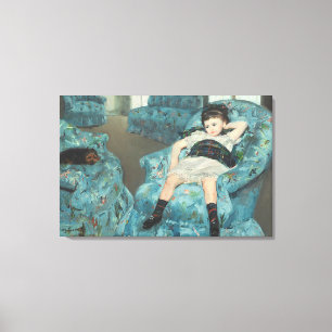 Little Girl in a Blue Armchair, 1878 (oi Canvas Print