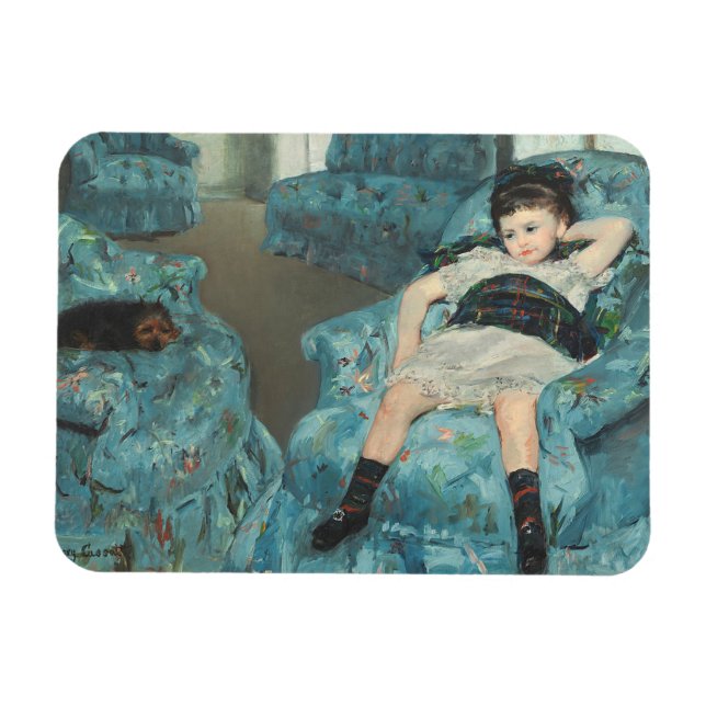 Little Girl in a Blue Armchair, 1878 (oi Magnet (Horizontal)