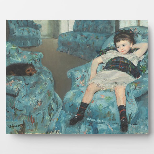 Little Girl in a Blue Armchair, 1878 (oi Plaque (Front)