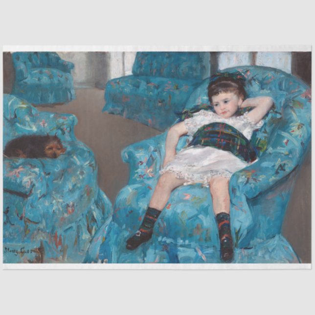 Little Girl in a Blue Armchair, Cassatt Tissue Paper (Front)