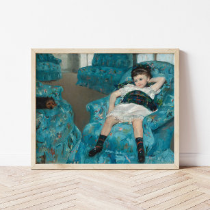 Little Girl in a Blue Armchair   Mary Cassatt Poster