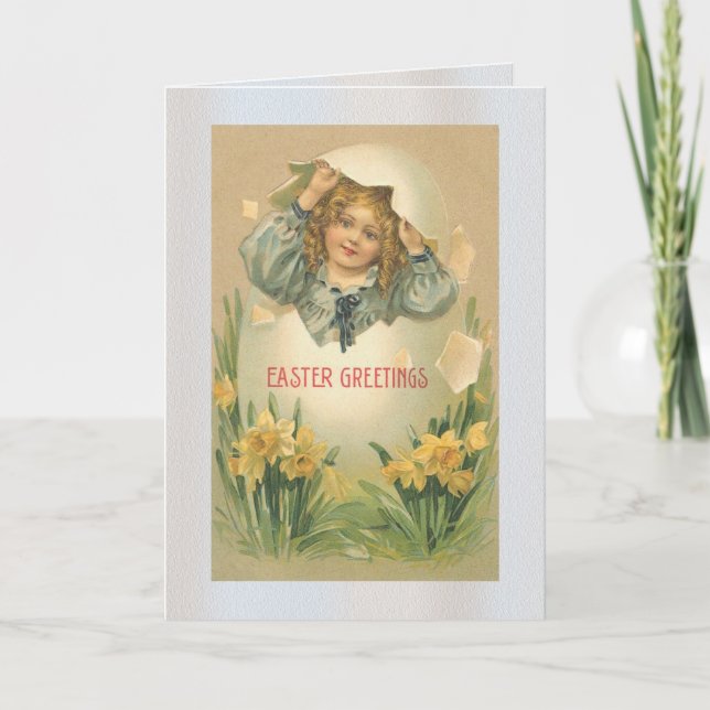 Little Girl in a Egg Card (Front)