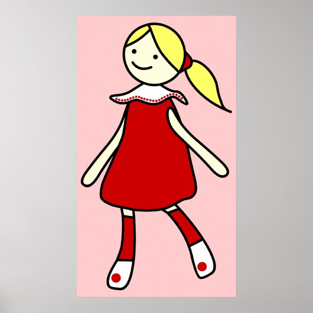 Little Girl in Red Dress Poster (Front)