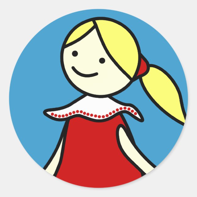 Little Girl in Red Sticker (Front)
