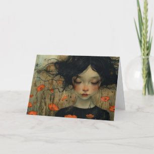 Little Girl in the Flowers All Occasions Card