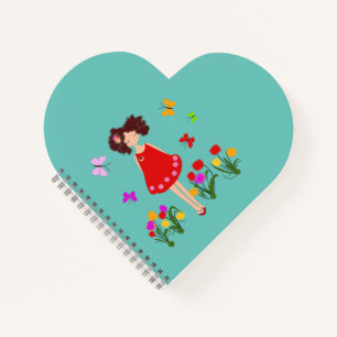 Little girl in the garden notebook