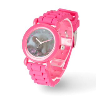 Little Girl Kitty Pink Silicone Strap Watch