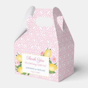 Little Girl Lemons Pink Floral Baby Shower Party Favour Box