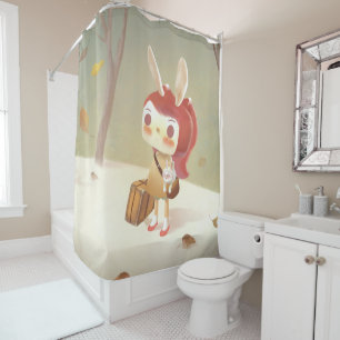 Little Girl Lost in the Forest Shower Curtain