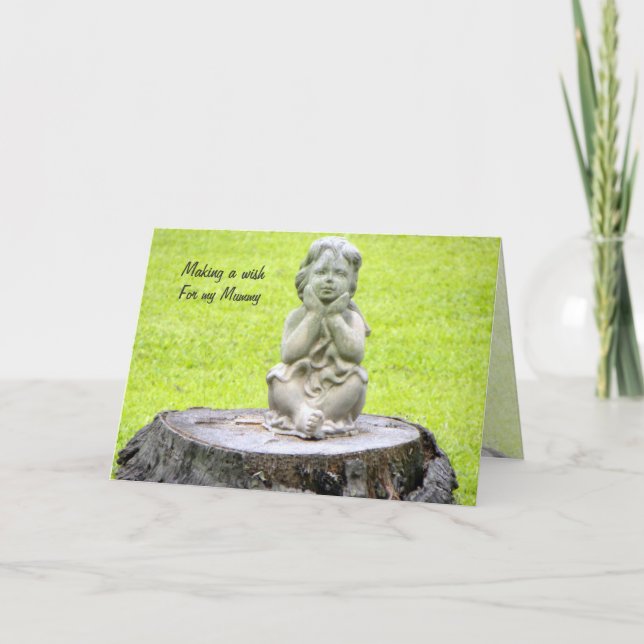 Little Girl Making A Wish For Mummy l Mother's Day Card (Front)