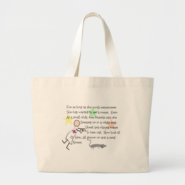 "Little Girl Nurse" Story--Unique Gifts Large Tote Bag (Front)