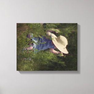 Little Girl on a Swing Canvas Print