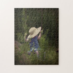 Little Girl on a Swing Jigsaw Puzzle