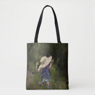 Little Girl on a Swing Tote Bag