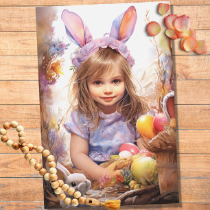 Little Girl on Easter 2 Decoupage Paper