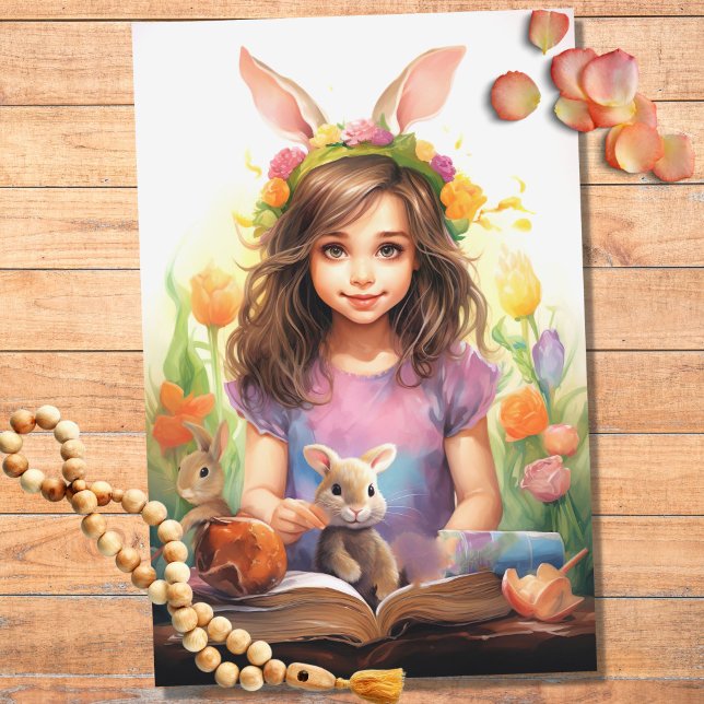 Little Girl on Easter 3 Decoupage Paper (Creator Uploaded)