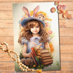 Little Girl on Easter 4 Decoupage Paper