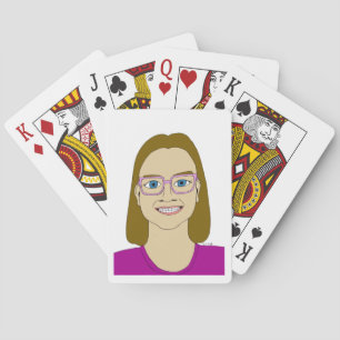 little girl    playing cards