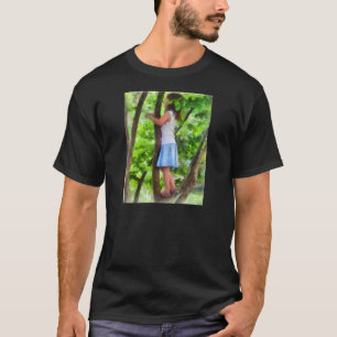 Little Girl Playing in Tree T-Shirt
