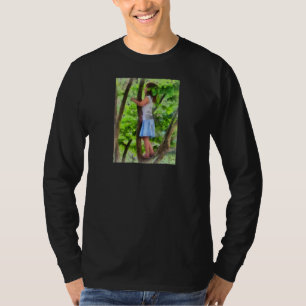 Little Girl Playing in Tree T-Shirt
