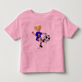 Little Girl Playing Soccer Toddler T-Shirt