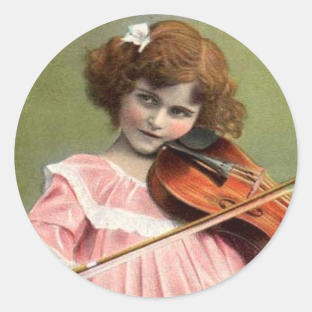 Little Girl Playing Violiin Sticker (Front)