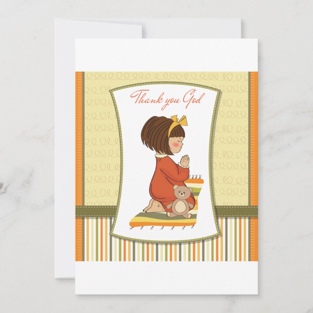 Little Girl Praying Invitation (Front)