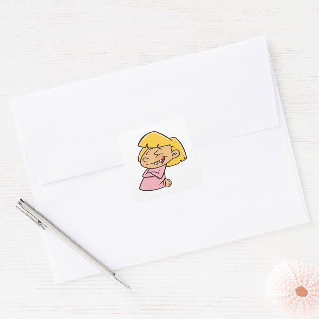 Little Girl Praying Square Sticker (Creator Uploaded)