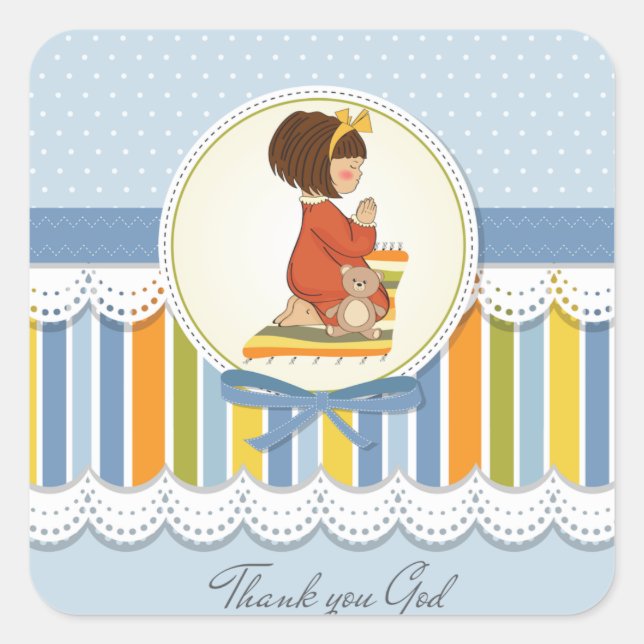 Little Girl Praying Stickers (Front)