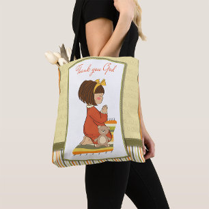 Little Girl Praying Tote Bag