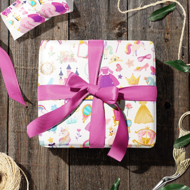 Little Girl Pretty Princess Fairy Tale Pattern Wrapping Paper (Creator Uploaded)