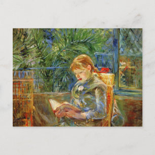 Little girl, reading by Berthe Morisot Postcard