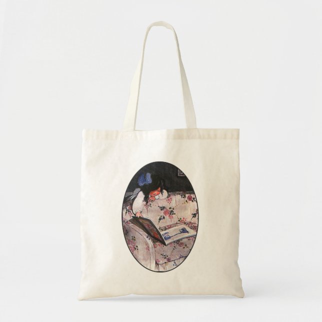 Little Girl reading over sofa Tote Bag (Front)