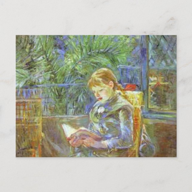 Little GIrl Reading Postcard (Front)