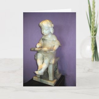 Little Girl Reading Thank You Card