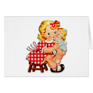 Little girl retro vintage doll child