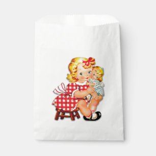 Little girl retro vintage doll child favour bags