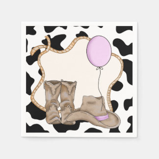 Little Girl Rodeo Themed Birthday Napkins